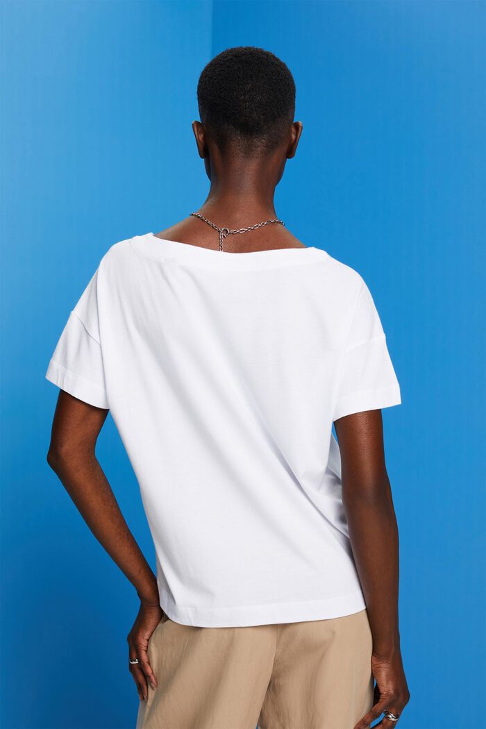 Camiseta bordada, TENCEL™, WHITE, detail image number 3