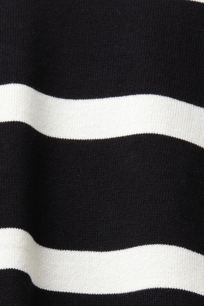 Jersey a rayas con cuello redondo, NEW BLACK, detail image number 5
