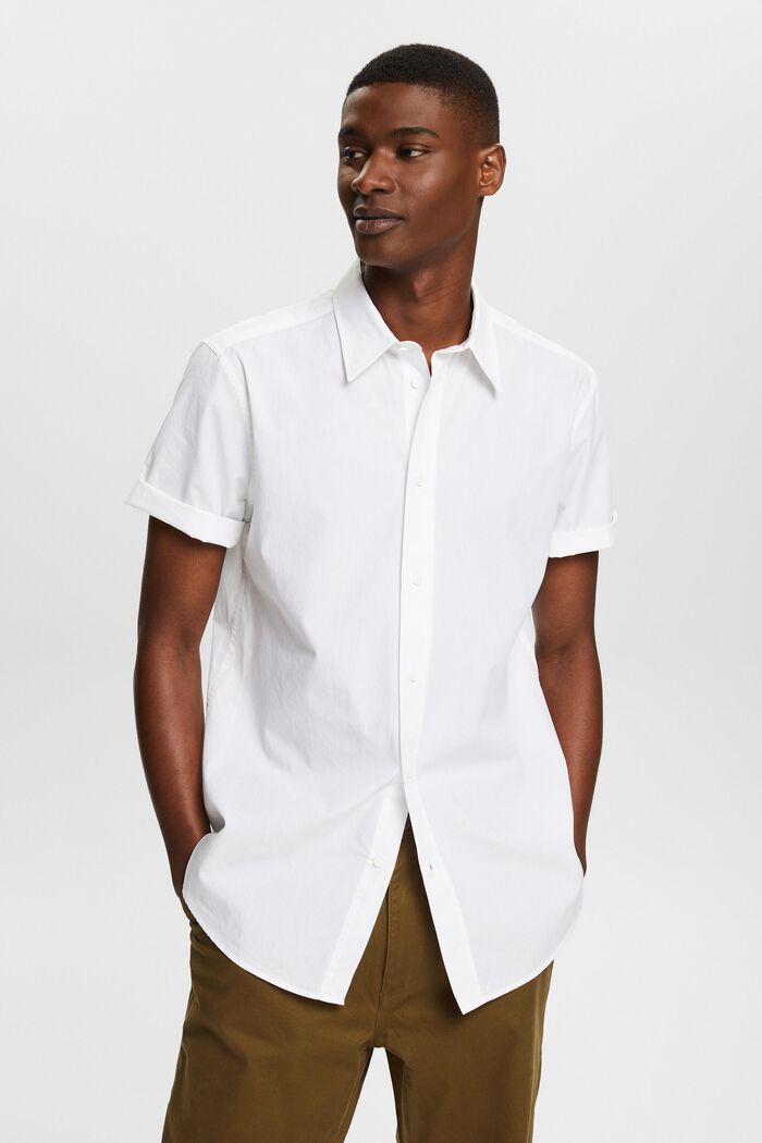 Camiseta de manga corta de algodón popelina, WHITE, detail image number 0