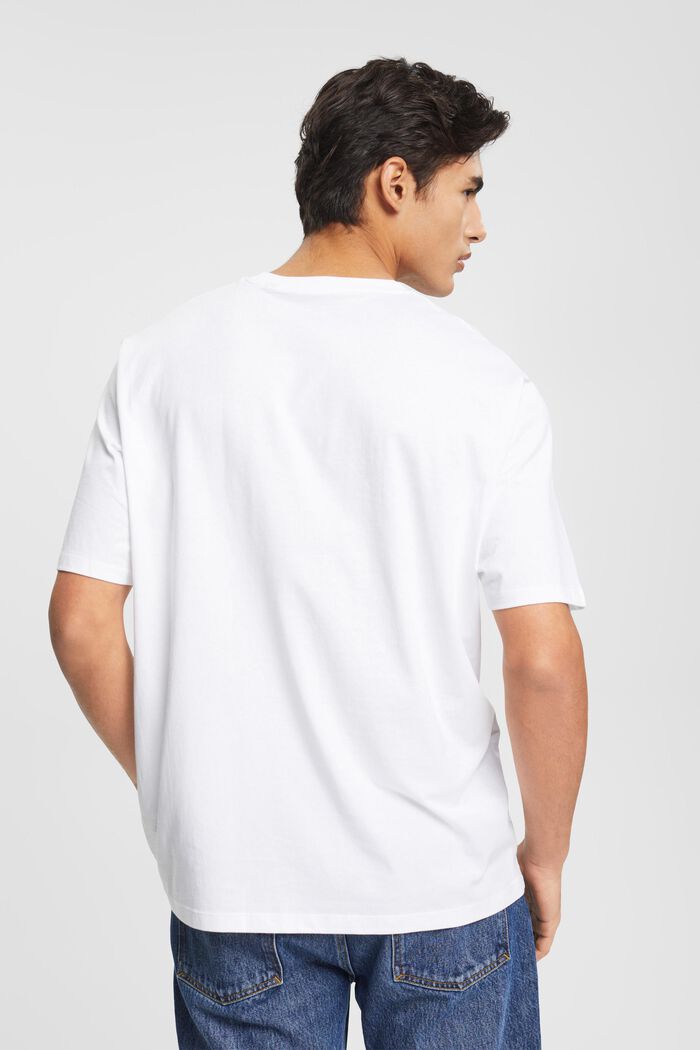 Camiseta con estampado en el pecho con corte holgado, WHITE, detail image number 3