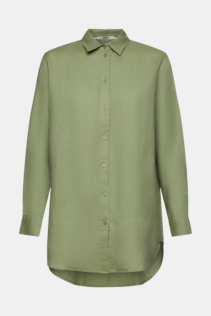 Camisa de lino y algodón, LIGHT KHAKI, detail image number 6