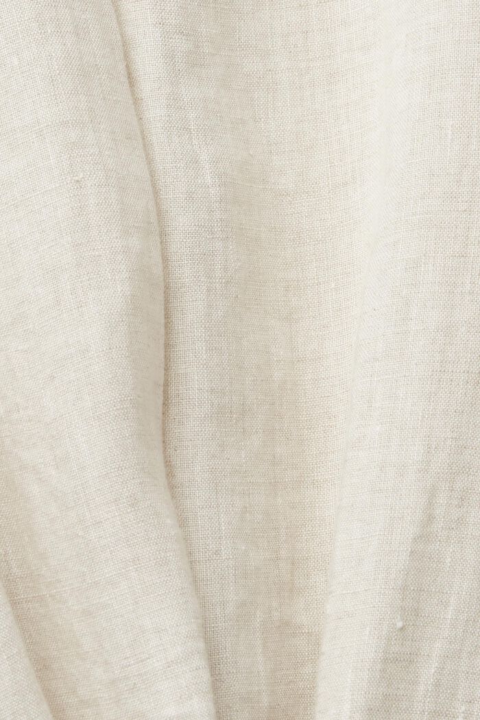 Blusa de lino con cinturón, SAND, detail image number 4
