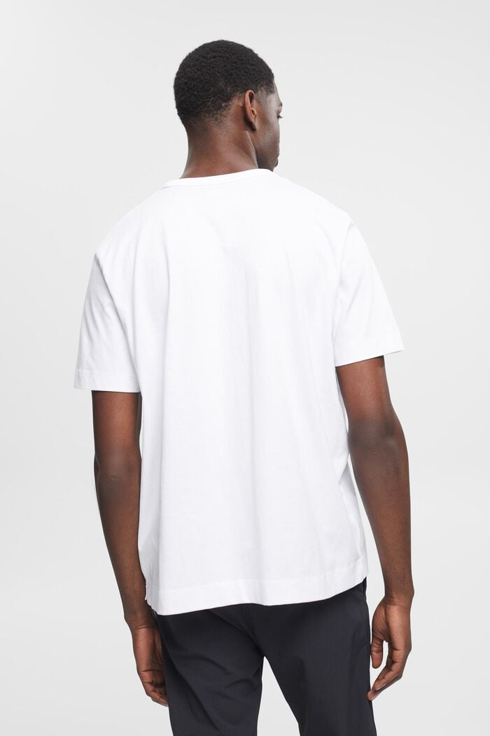 Camiseta de algodón con estampado en el pecho, WHITE, detail image number 3