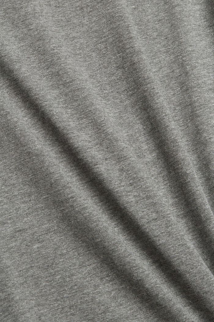 Camiseta de manga larga con brillo, mezcla de algodón ecológico, GUNMETAL, detail image number 4