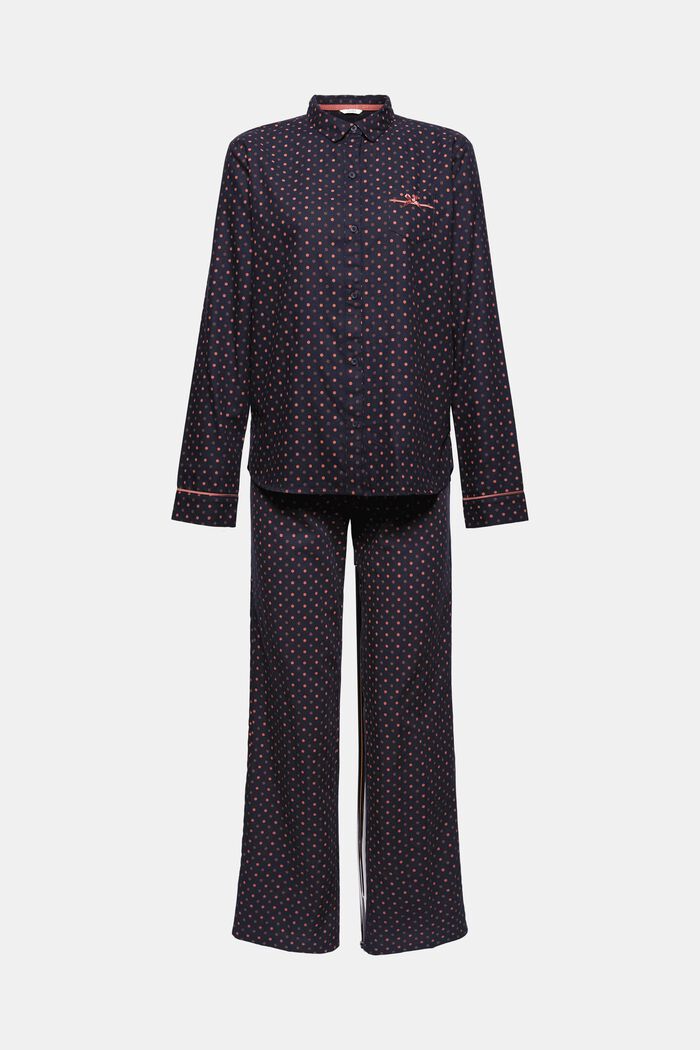 Pijama con estampado de lunares, 100% algodón ecológico, NAVY, detail image number 4