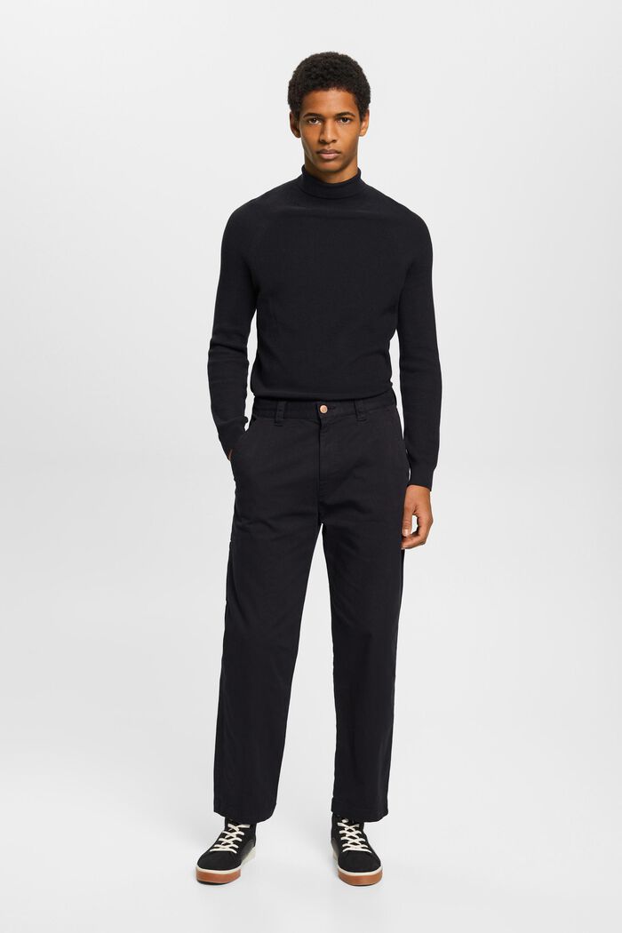 Pantalones cargo de corte ajustado y estilo vintage, BLACK, detail image number 5