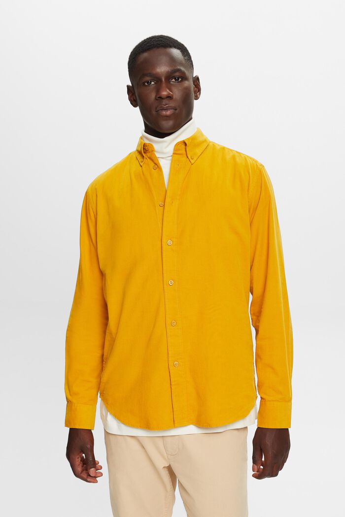 Camisa de pana en 100% algodón, NEW AMBER YELLOW, detail image number 0