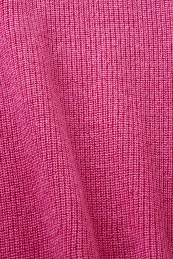 Chaleco de punto acanalado en mezcla de lana, PINK FUCHSIA, detail image number 5