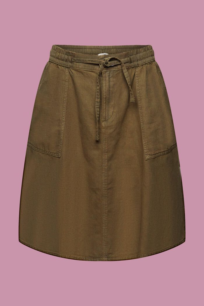 Minifalda con cintura elástica, KHAKI GREEN, detail image number 7