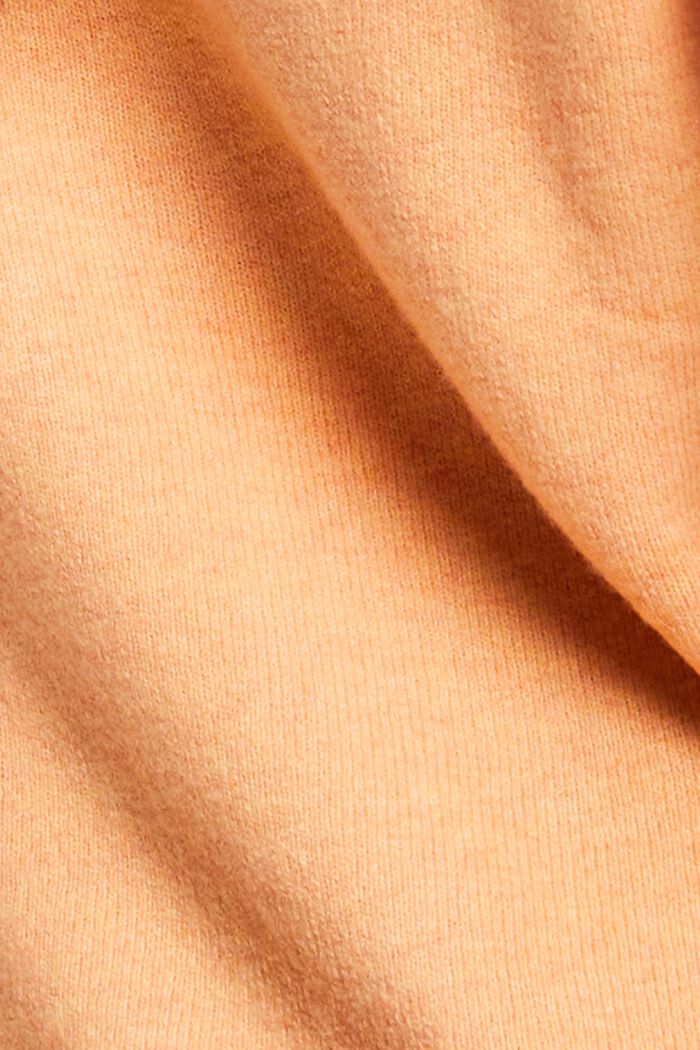 Jersey de cuello pico en mezcla de lana, PEACH, detail image number 4