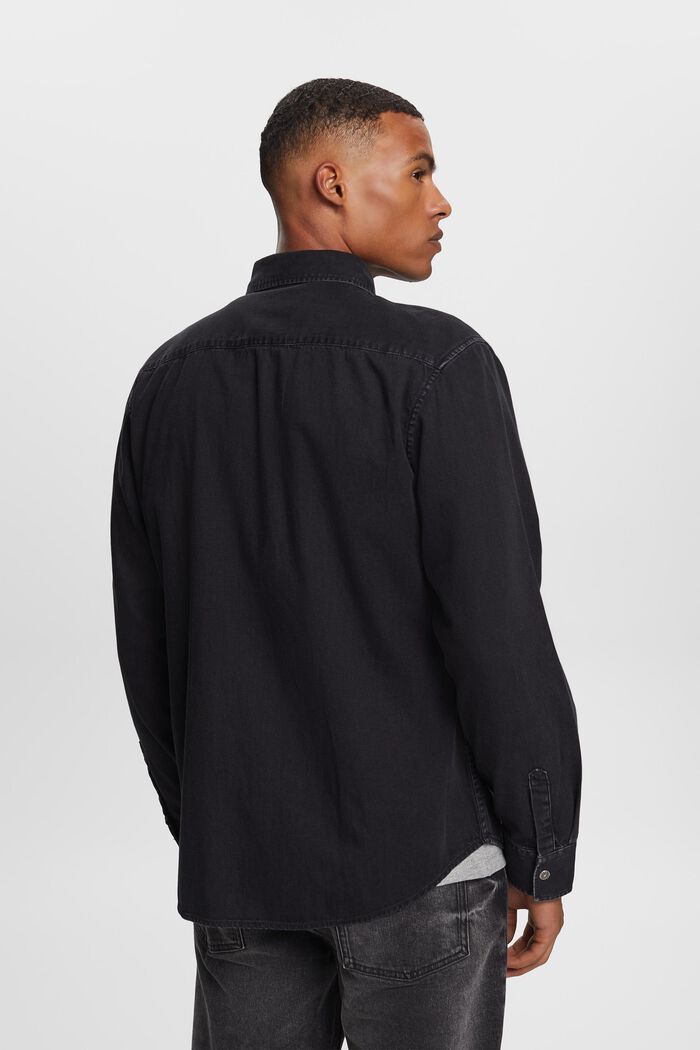 Camisa vaquera, 100 % algodón, BLACK DARK WASHED, detail image number 3