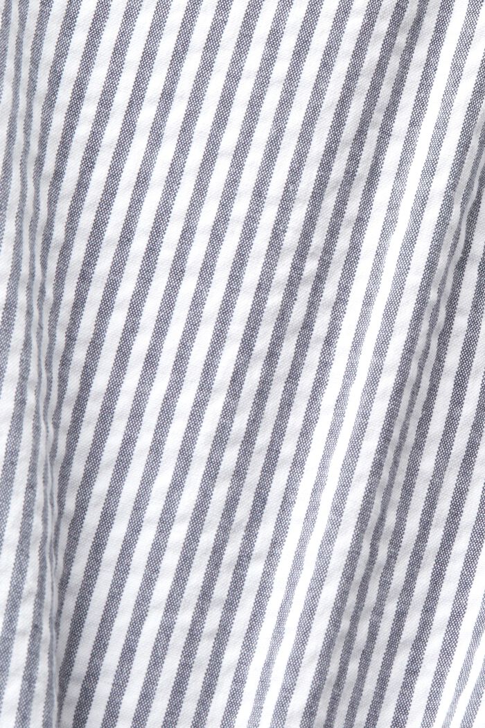 Pantalones cortos con diseño a rayas y cinturón trenzado de rafia, NAVY, detail image number 6
