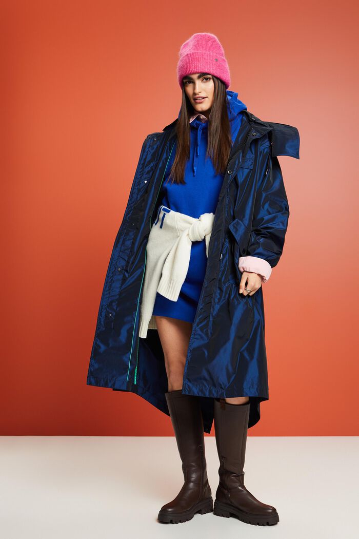 Vestido estilo sudadera con capucha, BRIGHT BLUE, detail image number 1