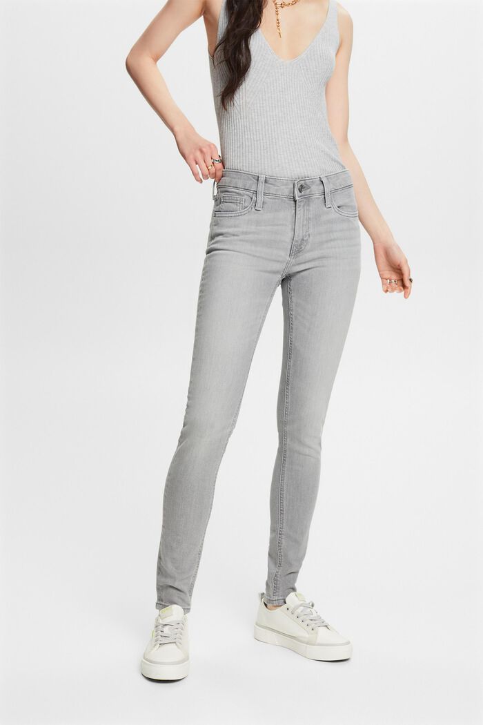 Jeans mid rise skinny fit, GREY LIGHT WASHED, detail image number 0