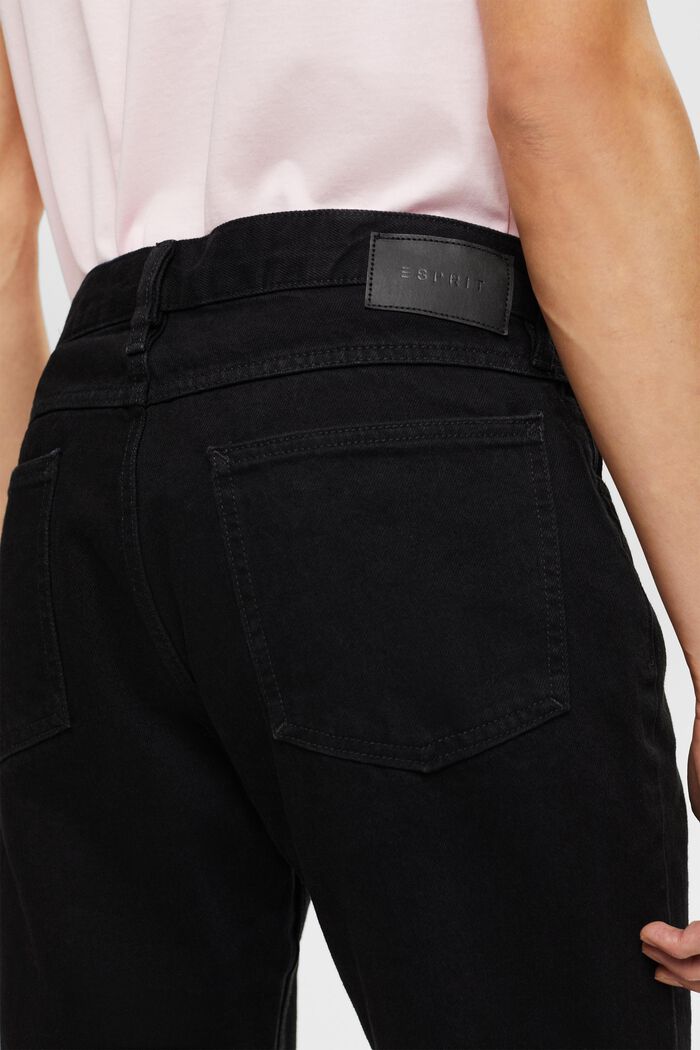 Jeans straight leg de algodón sostenible, BLACK DARK WASHED, detail image number 4