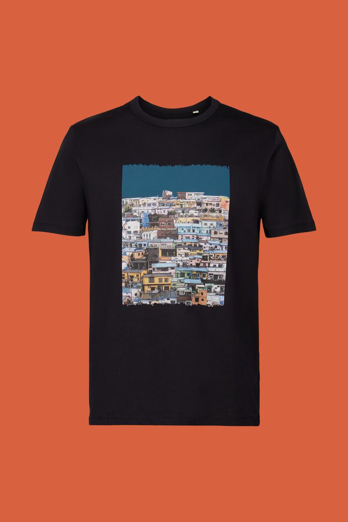 Camiseta de punto estampada, 100% algodón, BLACK, detail image number 6