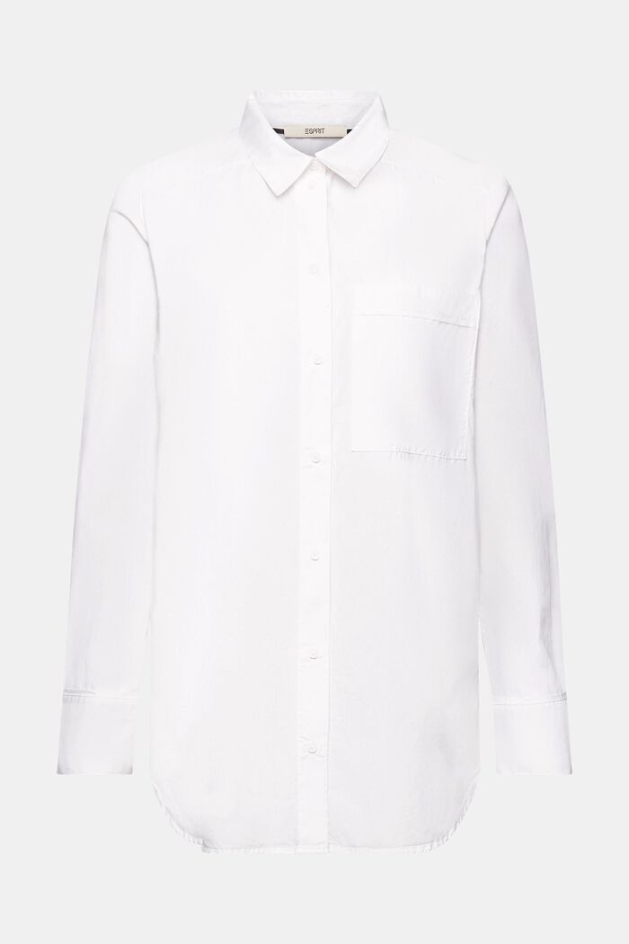 Blusa de algodón con bolsillo, WHITE, detail image number 7