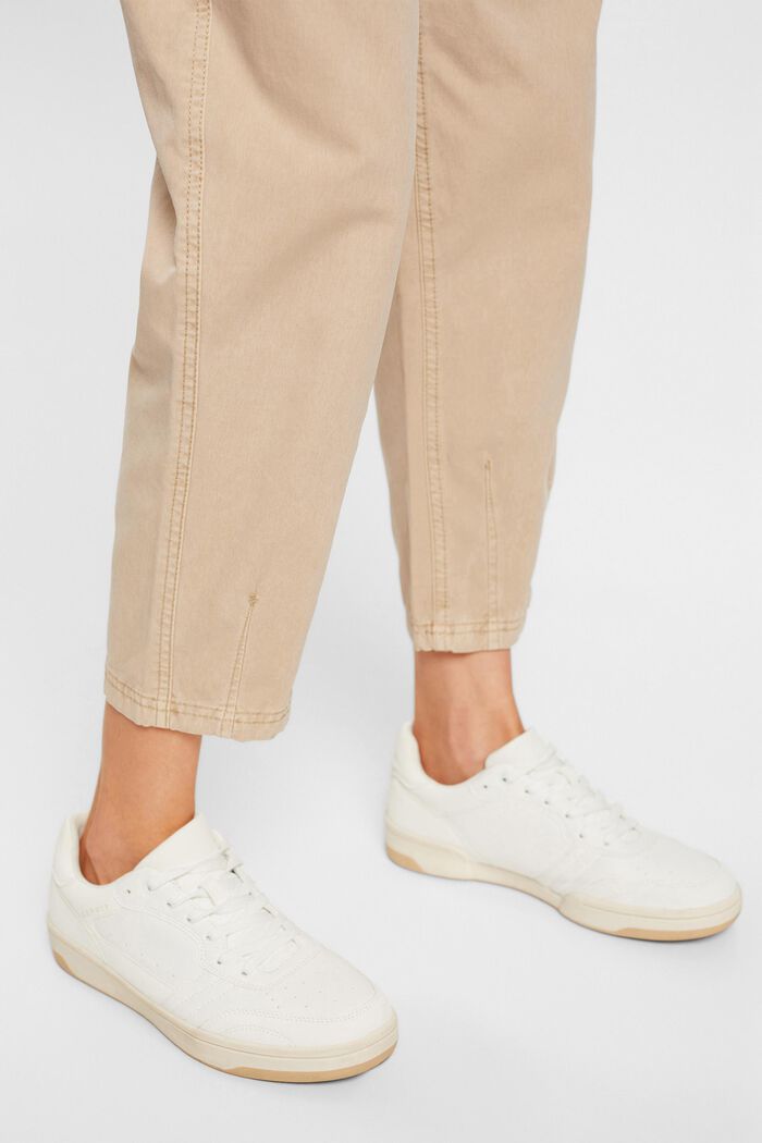Pantalones estilo cargo, 100 % algodón, CREAM BEIGE, detail image number 4