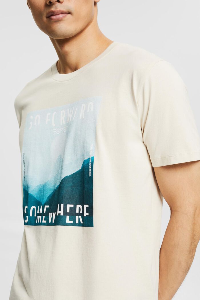 Camiseta de algodón ecológico con estampado, CREAM BEIGE, detail image number 1