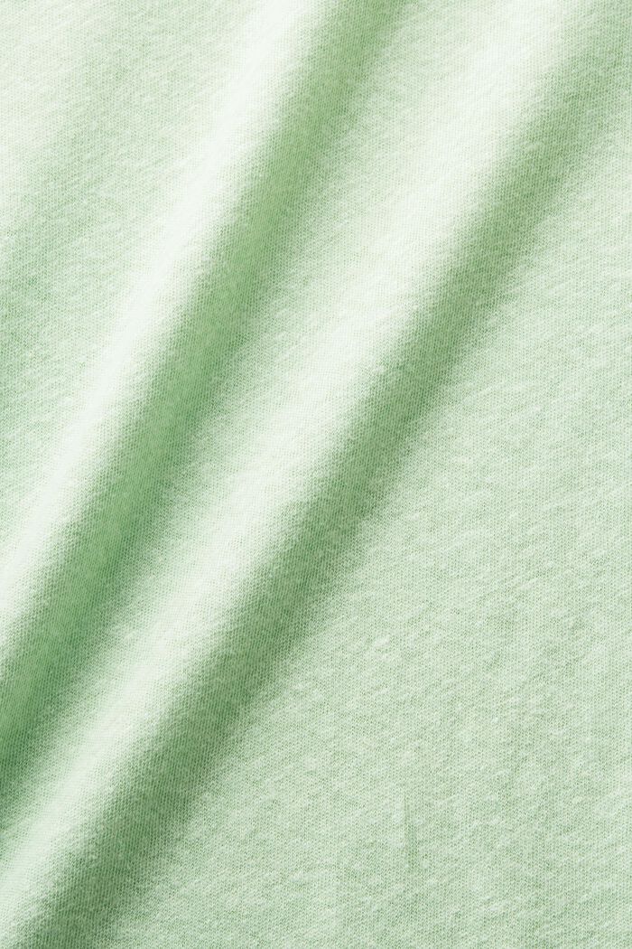 Camiseta de algodón y lino, LIGHT GREEN, detail image number 6