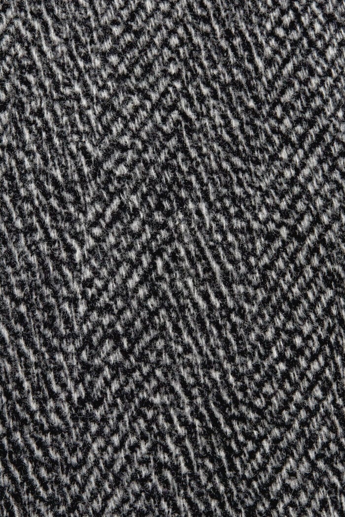 Abrigo en mezcla de lana con diseño de espiga, BLACK, detail image number 5