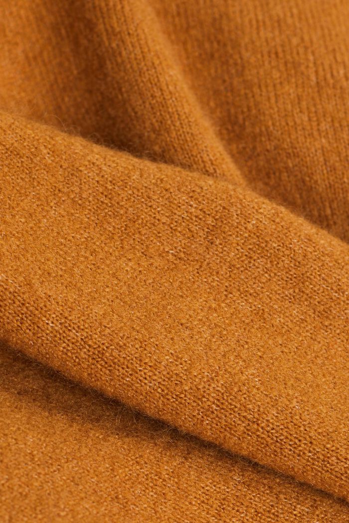 Jersey de cuello alto en mezcla de lana, CARAMEL, detail image number 6