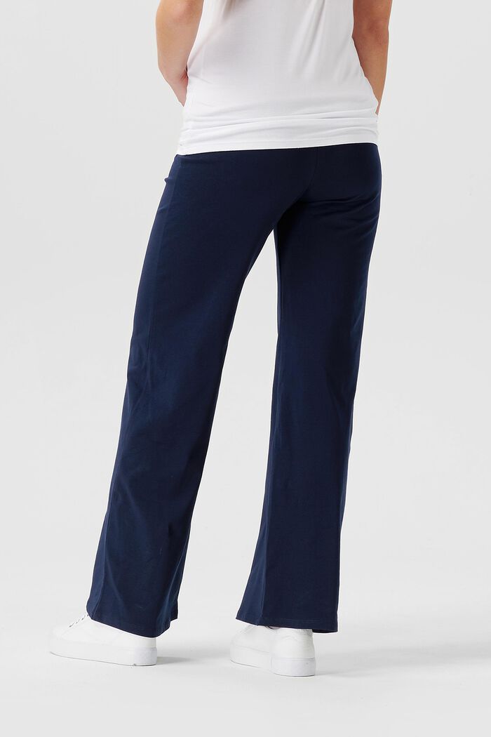 Pantalones de punto por encima de la barriga, algodón ecológico, NIGHT BLUE, detail image number 1