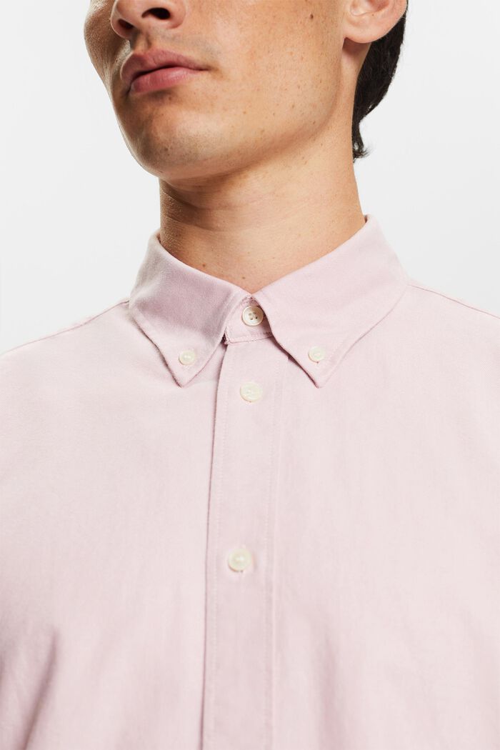 Camisa de cuello abotonado en popelina de algodón, OLD PINK, detail image number 1