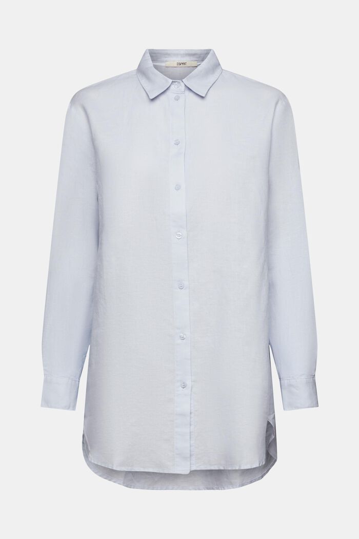 Camisa de lino y algodón, LIGHT BLUE, detail image number 7