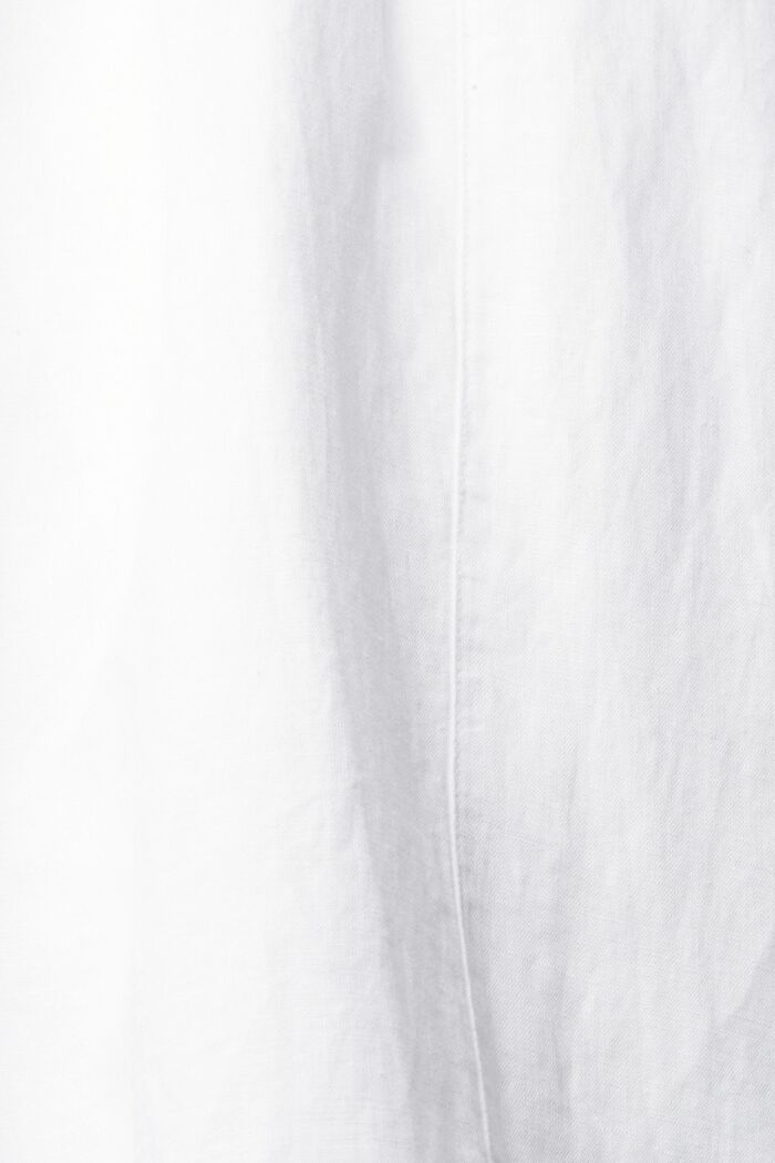 Falda midi en mezcla de lino, WHITE, detail image number 4