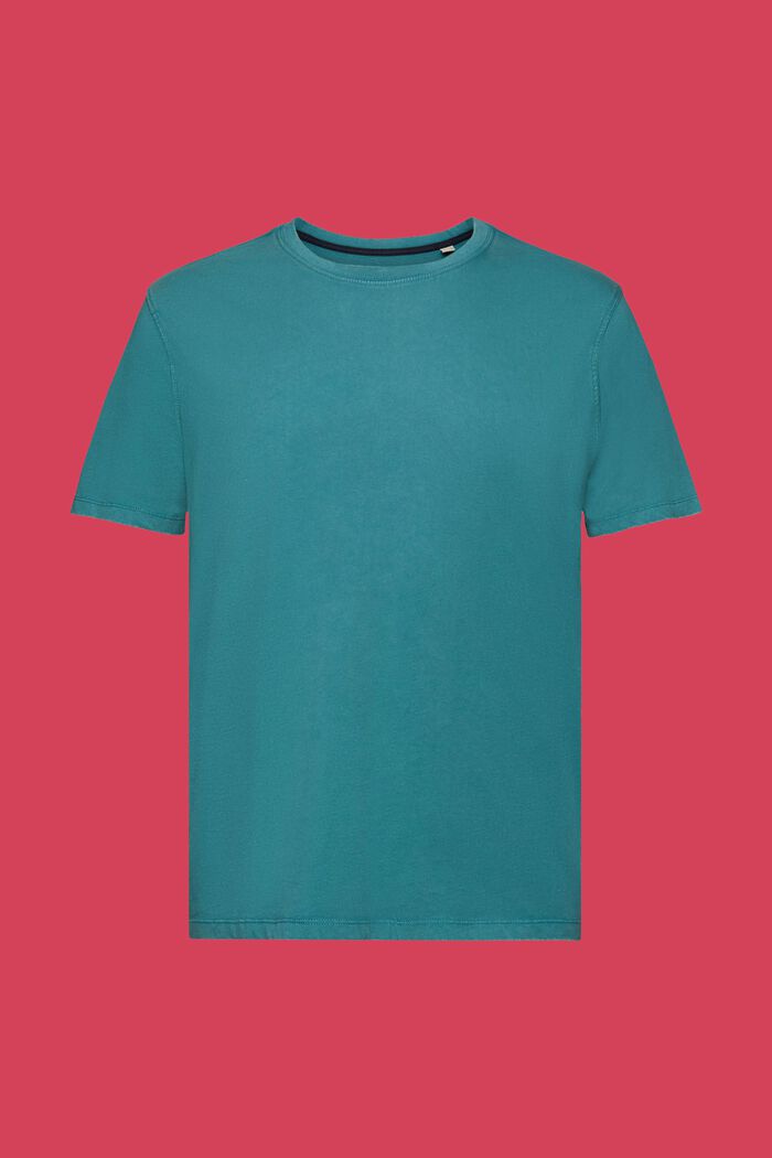 Camiseta de tejido jersey teñido, 100 % algodón, TEAL BLUE, detail image number 5