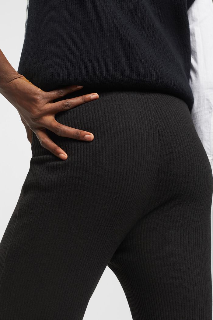 Pantalón de punto acanalado, BLACK, detail image number 4