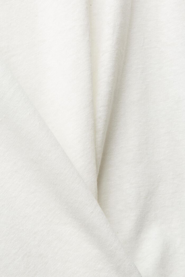 CURVY con lino: camiseta básica, OFF WHITE, detail image number 1