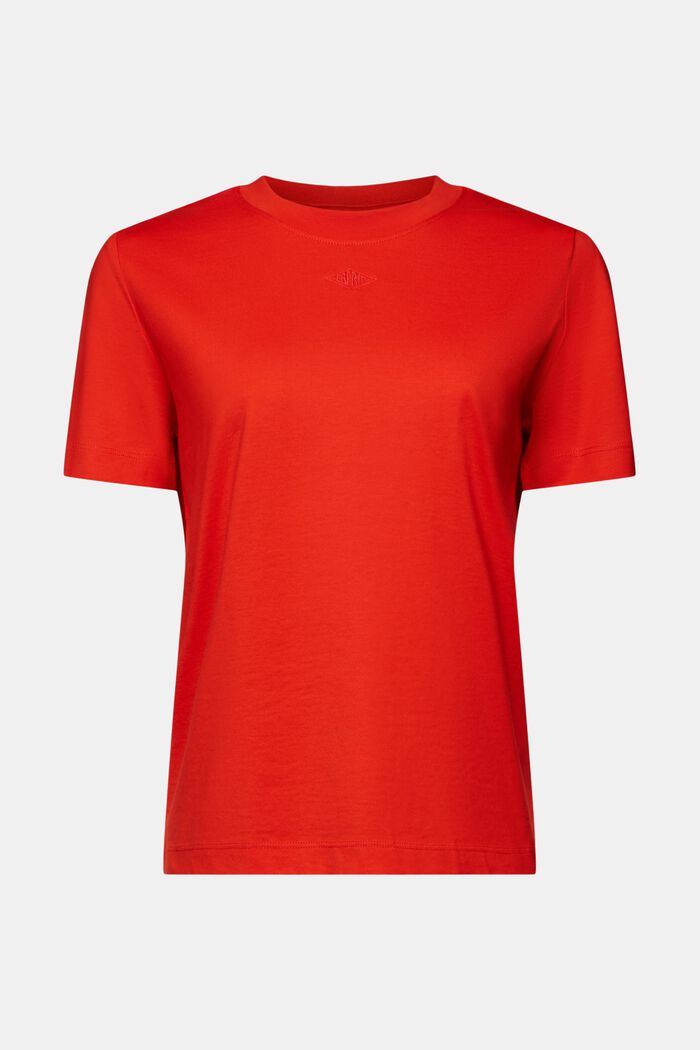 Camiseta de algodón pima con logotipo bordado, RED, detail image number 6
