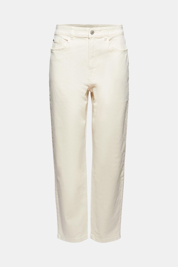 Pantalón de corte Mom-Fit en algodón ecológico, OFF WHITE, overview
