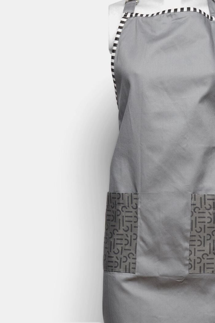 Delantal con logotipo en los bolsillos, 100% algodón, ANTHRAZIT, detail image number 1