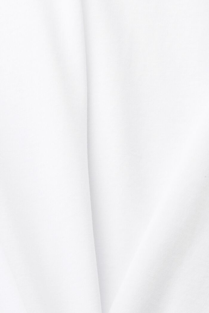 Camiseta de algodón con bordado de flor, OFF WHITE, detail image number 5
