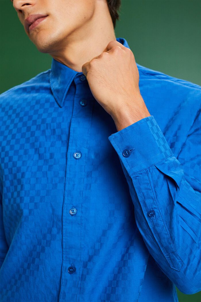 Camisa de algodón jacquard, BRIGHT BLUE, detail image number 2