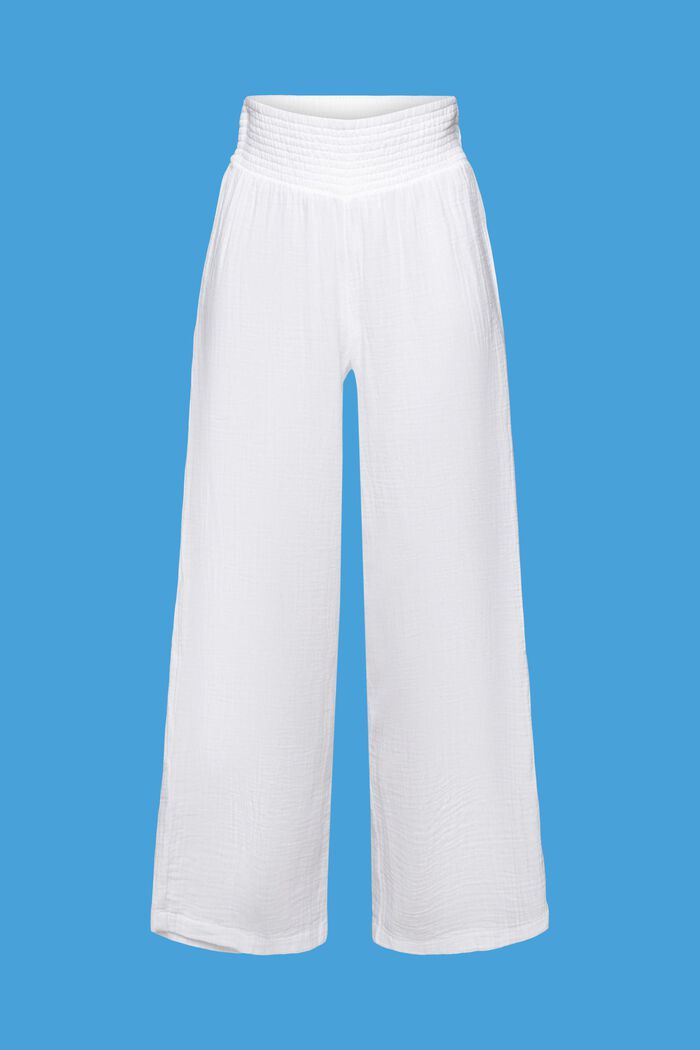 Pantalón de pernera ancha, 100% algodón, WHITE, detail image number 4