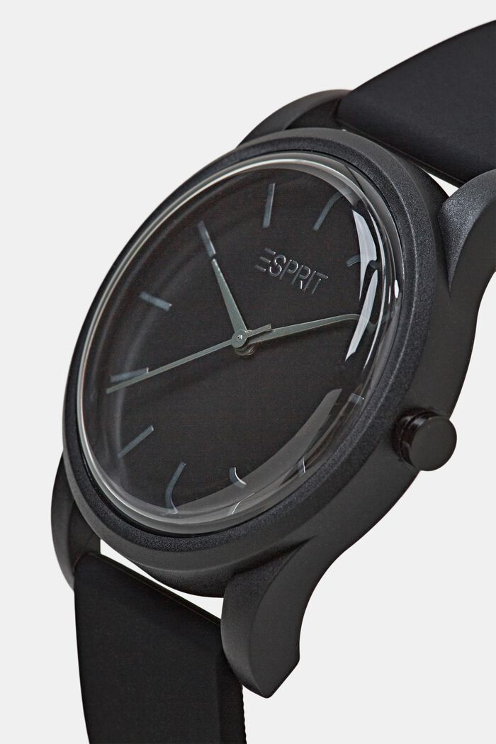 Reloj con correa de caucho, BLACK, detail image number 1