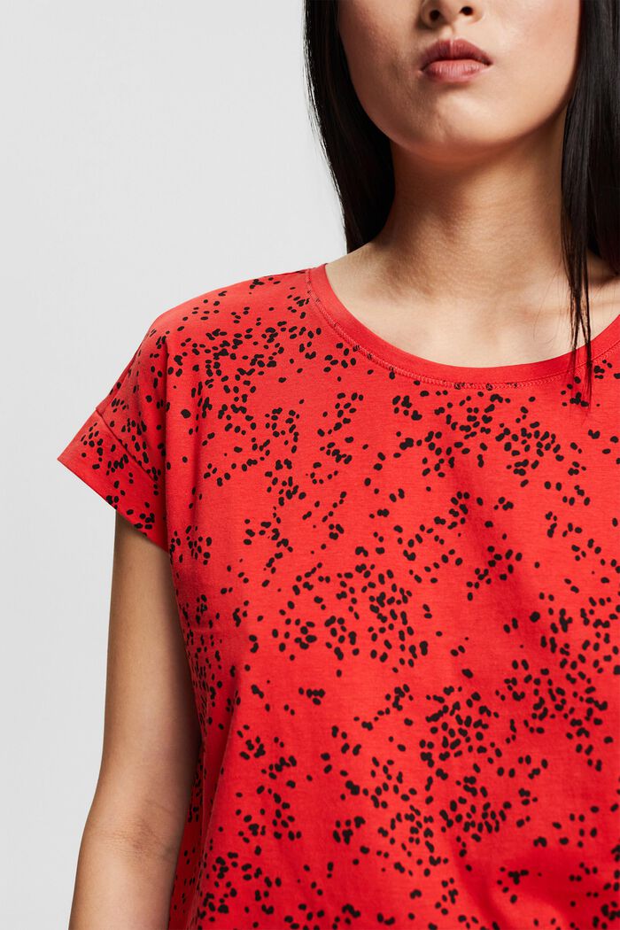 Camiseta con estampado, 100% algodón, RED, detail image number 0