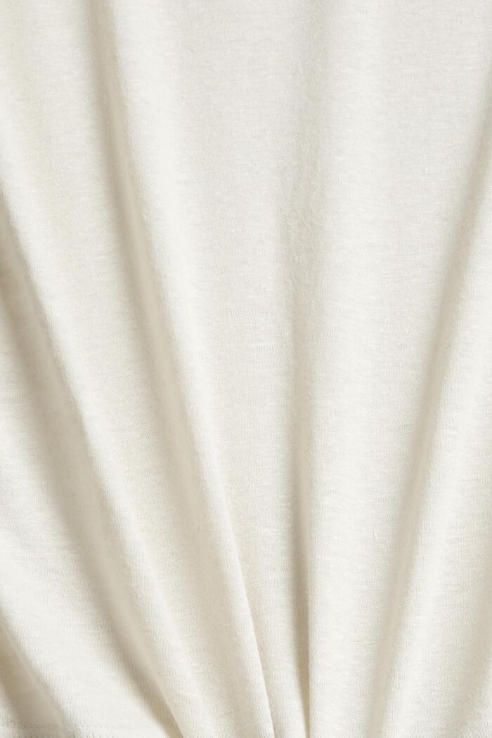Con lino: camiseta con abertura decorativa en forma de gota, SAND, detail image number 4