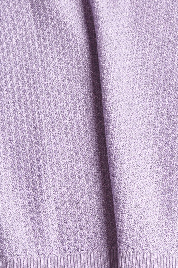 Jersey de punto con textura y cuello de polo, LAVENDER, detail image number 4