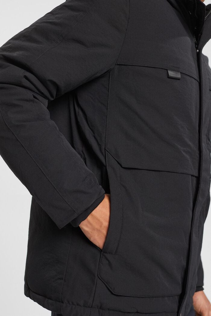 Chaqueta con capucha y con cordón, BLACK, detail image number 4