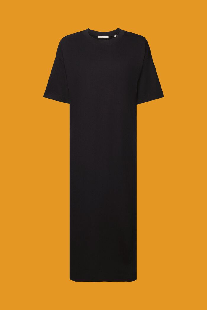Vestido estilo camiseta de largo midi, BLACK, detail image number 6