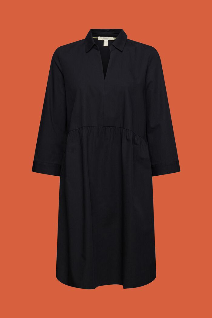 Vestido de línea en A de algodón ecológico, BLACK, detail image number 5