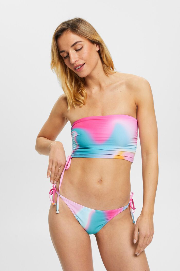 Braguita de bikini estilo minibraguita tie dye, PINK, detail image number 0