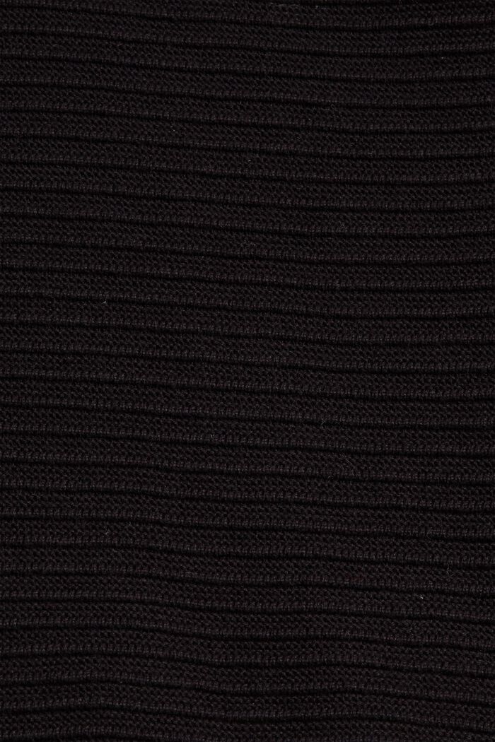Jersey con textura acanalada, algodón ecológico, BLACK, detail image number 4