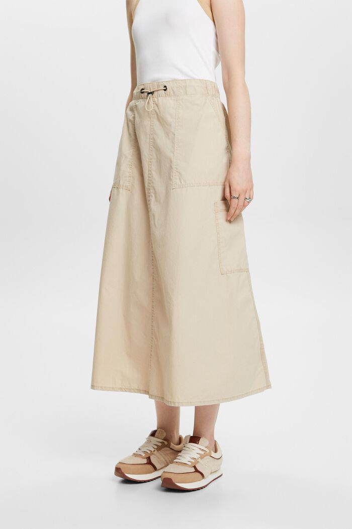 Falda sin cierre estilo cargo, 100 % algodón, SAND, detail image number 0