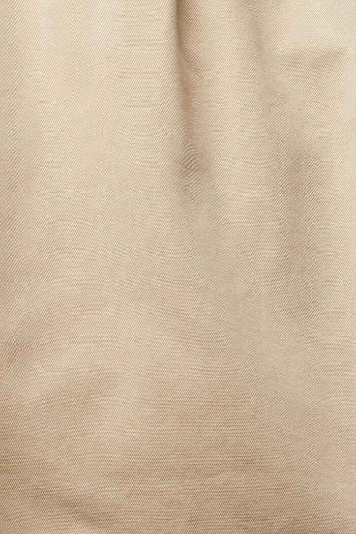 Shorts de cintura alta en 100% algodón Pima, BEIGE, detail image number 1